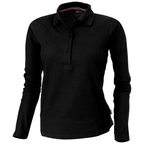 womens long sleeve black polo